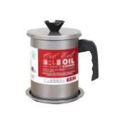 (店+)【攝彩】加蓋濾油壺-1.7L(日式油壺 不鏽鋼濾油網 過濾油渣 儲油罐 濾油罐 倒油瓶 廚房小工具 露營 果汁)