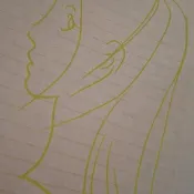 女子頭像 Profile Face Portrait 孩子側面肖像 A5 小海報 一頁書