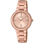 【CASIO 卡西歐】卡西歐 SHEEN藍寶石鋼帶女錶-玫瑰金(SHE-4559PG-4A 台灣公司貨)