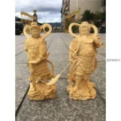 【破損包賠】大號檜木木雕天然實木擺件關公伽藍韋陀尊者菩薩左右護法神像門神