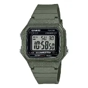 大高雄鐘錶城 CASIO 卡西歐 W-217H-3AV 機能性配色風格設計腕錶 橄欖綠 41.2mm｜樂天領券現折★全館特惠中★指定刷卡回饋10%