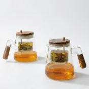 【陶說】飄逸杯 600ml 900ml  飄逸壺 全身耐熱玻璃 泡茶壺 一鍵出水 沖茶器 濾茶杯 314不銹鋼