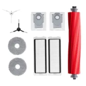 適用於石頭掃地機器人p10/q Revo掃地機器人矽膠主刷+邊刷+過濾網+拖布+集塵袋零配件