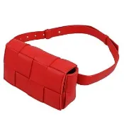 【BOTTEGA VENETA 寶緹嘉】經典手工大格編織三用後背包胸口包腰包(紅)