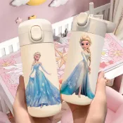 🔥冰雪奇緣 艾莎保溫杯學生公主大容量水壺輕便攜帶ins高顏值304不銹鋼水杯子 愛莎 生日禮物