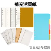 補充活頁紙 6孔內頁 A5 A6 A7 手帳紙 離型紙 活頁紙 理財 筆記 行事曆 計畫紀錄【RC3925】《Jami》