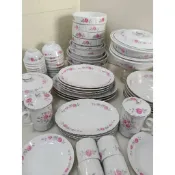 大同磁器玟瑰花碗 佛跳牆甕 碗盤老件羹盤 大同玟瑰花碗公 燉盅 玟瑰花腰子盤 玟瑰花醬油盤（小碗盤限十件，大限三件）