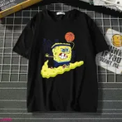 MJ🌟【多圖可選】S~4XL新款春夏聯名籃球海綿寶寶派大星短袖T恤男女學生休閑情侶裝 男生短袖少年短袖短t休閒短袖T恤男