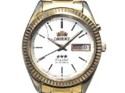 [專業] 機械錶 [ORIENT 469EC7] 東方霸王 三星上將蠔式金錶[21石][銀面+星+日期]/中性/潮/軍錶