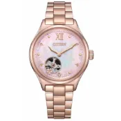 CITIZEN 星辰時尚 櫻花限定機械女錶PC1017-96W/34mm