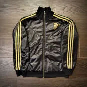 《595_Vintage》Adidas Performance｜金色三線立領拉鍊運動外套 厚磅鋪棉版本｜黑金｜韓國製