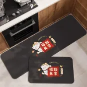 昕購商鋪 48H出貨新中式福到我家硅藻泥地墊廚房吸水吸油耐臟易打理廚房兩件套現貨