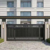 💥客製化💥【支援師傅丈量與安裝】 定製 鋁合金別墅庭院電動平移門鋁藝農村自建房推拉門大門院子庭院