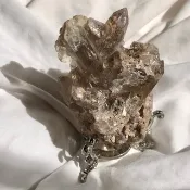 巴西幽靈簇 白水晶簇 茶晶簇 白幽靈 水晶 擺設 連座 phantom