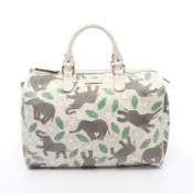 【DOKODEMO】【二手】Gucci GUCCI 托特包Gucci 古馳 for UNICEF GG Supreme 大象圖案 189895 白色 PVC 塗層帆布皮革迷你波士頓包 女士二手 B