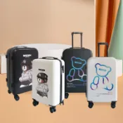 💥 登機箱 行李箱  卡旅行箱 新款激光熊大容量拉桿箱 多功能旅行箱 抗摔耐磨萬嚮輪行李箱 20吋-28吋 QUMD
