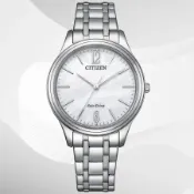 CITIZEN星辰 LADY'S系列 簡約時尚 光動能腕錶／EM0411-71A／34mm