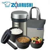 family2日本生活精品館 日本【ZOJIRUSHI】不銹鋼保溫便當盒 附提袋 SL-NC09-ST