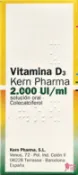 甜心健康生活藥妝 西班牙原裝進口 Kern 液態維生素D3滴劑(非活性) 2000IU/ml (30ml/瓶)