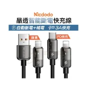 (店+)Mcdodo麥多多 影藍 晶透 智能斷電 Type-C 100W 快充線 傳輸線 充電線 PD快充 適用 i15 i16