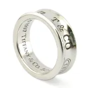 【Tiffany&Co. 蒂芙尼】台灣現貨-925純銀-1837刻字系列寬版戒指(展示品)