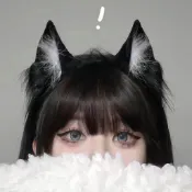 台灣現貨 全新 貓耳 狼耳 狗耳 獸耳髮箍 仿真貓耳 黑白 黑灰 黑色 cosplay cos 貓耳髮飾 貓耳頭飾 髮箍