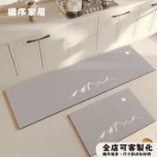 台灣出貨 可客製 簡約灰 米色 廚房地墊 矽藻土 吸水吸油 大尺寸 止滑 軟式矽藻土地墊 長條型防滑脚踏墊 珪藻土軟地墊