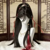 魔髮樂 全頂假髮 假髮造型 假髮 古風假髮女長髮日常蓬鬆中分黑長直少年高馬尾造型新中式全頭套式【宜家良品百貨】