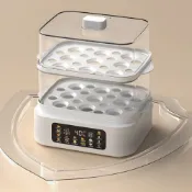 110V蒸蛋器 雙層煮蛋器 家用早餐機 定時電蒸鍋 小型蒸蛋機 自動斷電 電熱蒸鍋