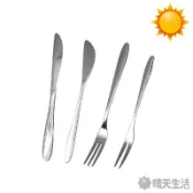 不鏽鋼鏡面刀 水果叉 四款可選 鏡面刀大款 鏡面刀小款 二齒叉 三齒叉 叉 刀 甜品叉【晴天】旅行生活