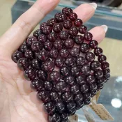 高品版 巴西 天然星光紫牙烏 紅石榴石 手珠 現貨