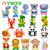 充氣鋁箔氣球動物套裝生日快樂裝飾用品,兒童家庭聚會大型恐龍氣球支架裝飾配件
