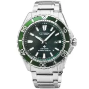 (店+)【CITIZEN 星辰】【柒號本舖】 CITIZEN星辰ECO-DRIVE光動能潛水鋼帶男錶-綠水鬼 / BN0199-53X