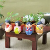 【聖新陶芸】Have a seed隨意坐系列植栽盆器/日本童話故事 (桃太郎/花公主/植栽/薄荷/羅勒/草莓)