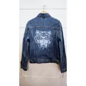 KENZO 正品 牛仔外套 M號 刺繡 虎頭 單寧夾克 老虎 Denim Jacket 淺藍 原色 日本 NIGO 男裝