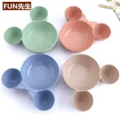 卡通設計 米妮餐盤 愛上吃飯 卡通米妮碗 兒童米妮飯碗 餐盤分格盤子 摔不破 分隔碗