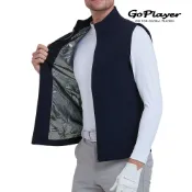 【GoPlayer】男防風保暖運動背心(藏青.白.灰) (高爾夫背心 輕量防潑水 馬甲背心)