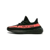 (店+)【adidas 愛迪達】BY9612-2016 adidas originals Yeezy Boost 350 V2 'Core Black Red' 圓頭系帶 低幫 生活休閒鞋 男女同款 黑紅 2016年版 愛迪達女鞋 運動鞋女 女鞋 愛迪達男鞋 男運動鞋 男鞋