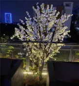 協貿國際日用品生活3館 梨花 仿真梨花樹 白色大樹 定制 酒店大堂商家客廳節日裝飾假樹