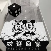 客製化 卡通入戶門地墊進門腳墊子刮沙蹭泥家用玄關大門口絲圈地毯墊