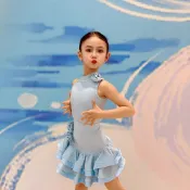 兒童舞蹈服#拉丁舞衣 國標舞衣 洽洽舞服 摩登舞服 舞蹈服 舞姿2025新款春夏拉丁舞服女童高級練習服練功服少兒拉丁舞舞