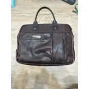【CKJ 正品】Calvin Klein Jeans 復古深啡真皮公事包 / 手提包（可放 14 吋筆電、A4 文件）