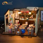 diy工娃娃小屋純真年代迷你3D建築拼裝教室質模型學校禮品