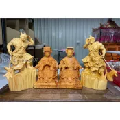 【東天佛俱】崖柏木媽祖 天上聖母 千里眼順風耳 千順將軍 媽祖護法 神像神將 木雕供奉擺件