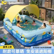 充氣游泳池電動充氣泳池家庭戲水池游泳池充氣游泳池兒童充氣游泳池成人及家庭大型可折疊泳池加厚嬰兒及戶外兒童泳池