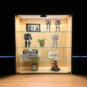 【澄境】MIT直立式面寬80附LED燈四層收納展示櫃(低甲醛 模型櫃 公仔櫃 書櫃 玻璃櫃 置物櫃 收納櫃)