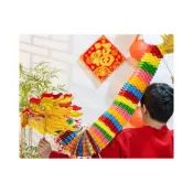 (店+)飛龍在天 龍教具 龍教材 舞龍舞獅教材 龍年新年裝飾國潮紙舞龍彩紙蜂窩拉花紙龍兒童diy紙舞龍舞獅 龍素材