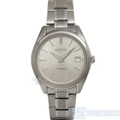 SEIKO 精工 SUR369P1手錶 日期 藍寶石鏡面灰面 夜光 超輕量鈦金屬 石英錶 男錶【澄緻精品】