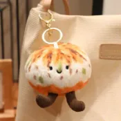 🛍️有趣好物 免運🛒仿真毛絨公仔玩具可愛卡通蔥油餅生煎包玩偶掛件箱包裝飾掛飾禮物送朋友 交換禮物