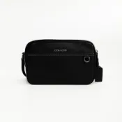美國百分百【全新真品】COACH 皮包 C4148 肩背包 斜背包 側背包 皮革 專櫃精品 logo 黑色 BM55